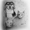 Dog & cat portrait 1